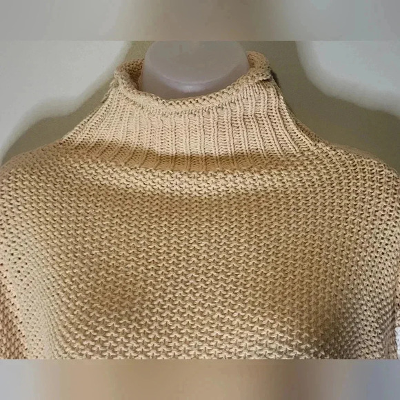 NWOT Mock Neck Sweater, womens size Large, beige, off white & gray, textured - Picture 3 of 7